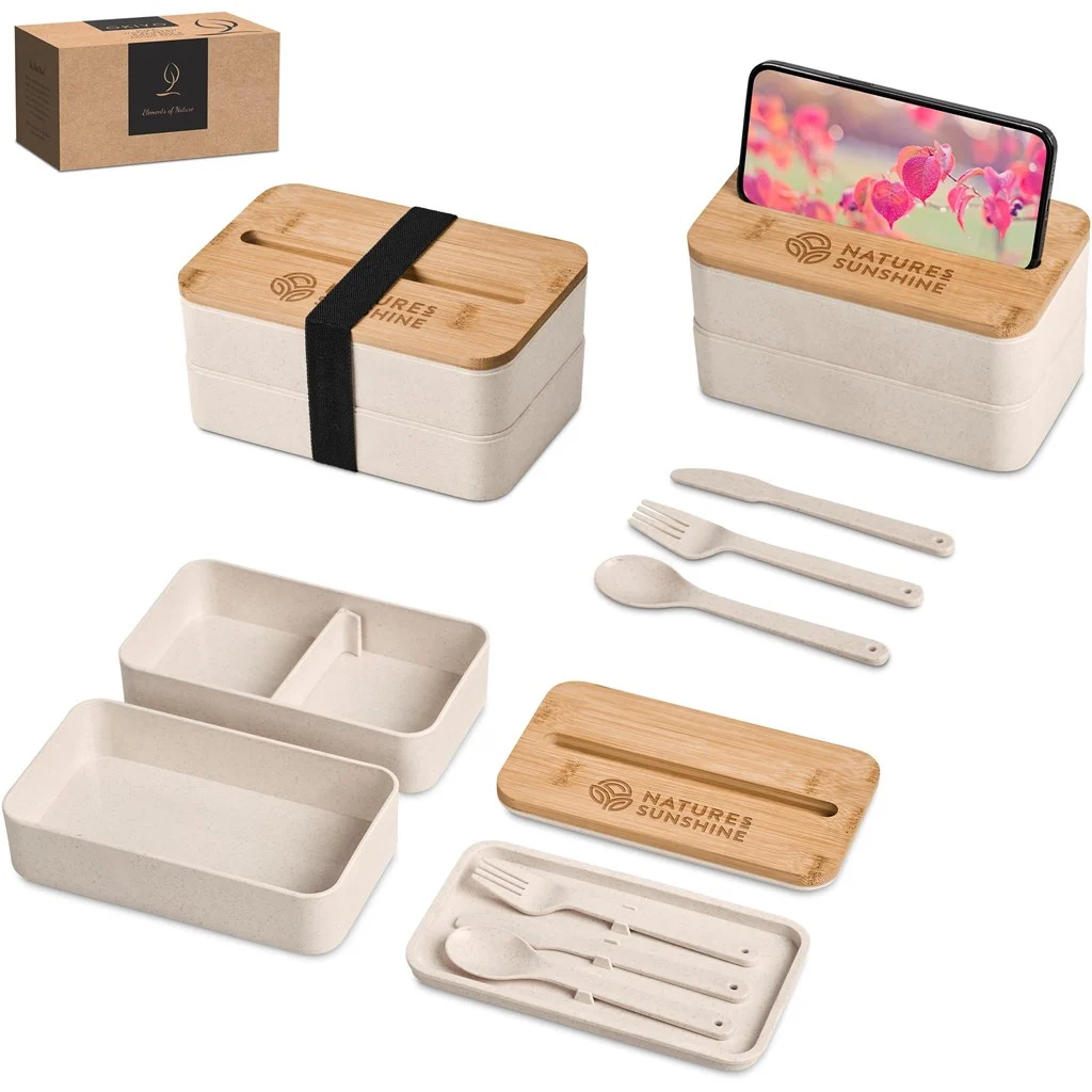 Okiyo Dura Wheat Straw & Bamboo Lunch Box Set Okiyo Dura Wheat Straw & Bamboo Lunch Box Set
