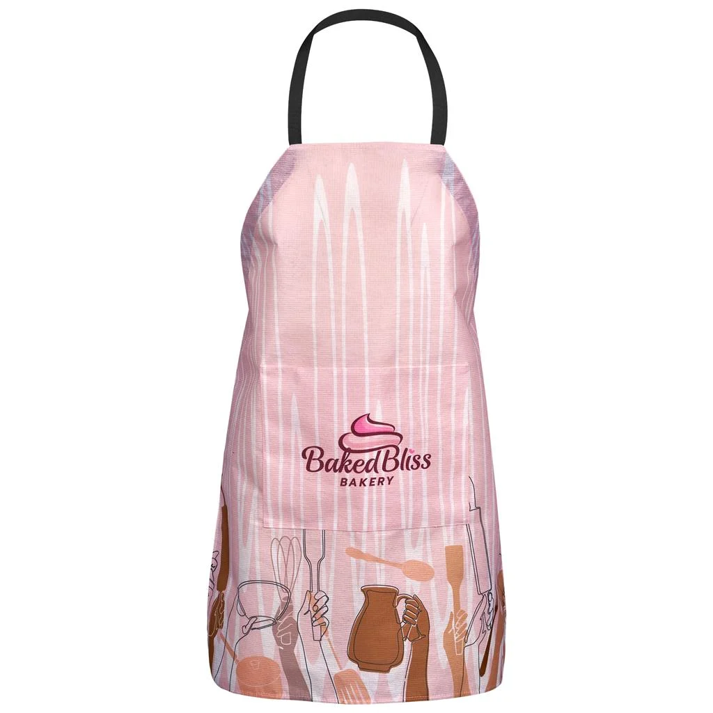 Pre-Printed Sample Hoppla Simma Recycled PET Stitch-Bond Apron Pre-Printed Sample Hoppla Simma Recycled PET Stitch-Bond Apron